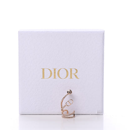 Christian Dior Metal Crystal Petit Rigid CD Ear Jewelry Rose Gold Pink 4 of 4