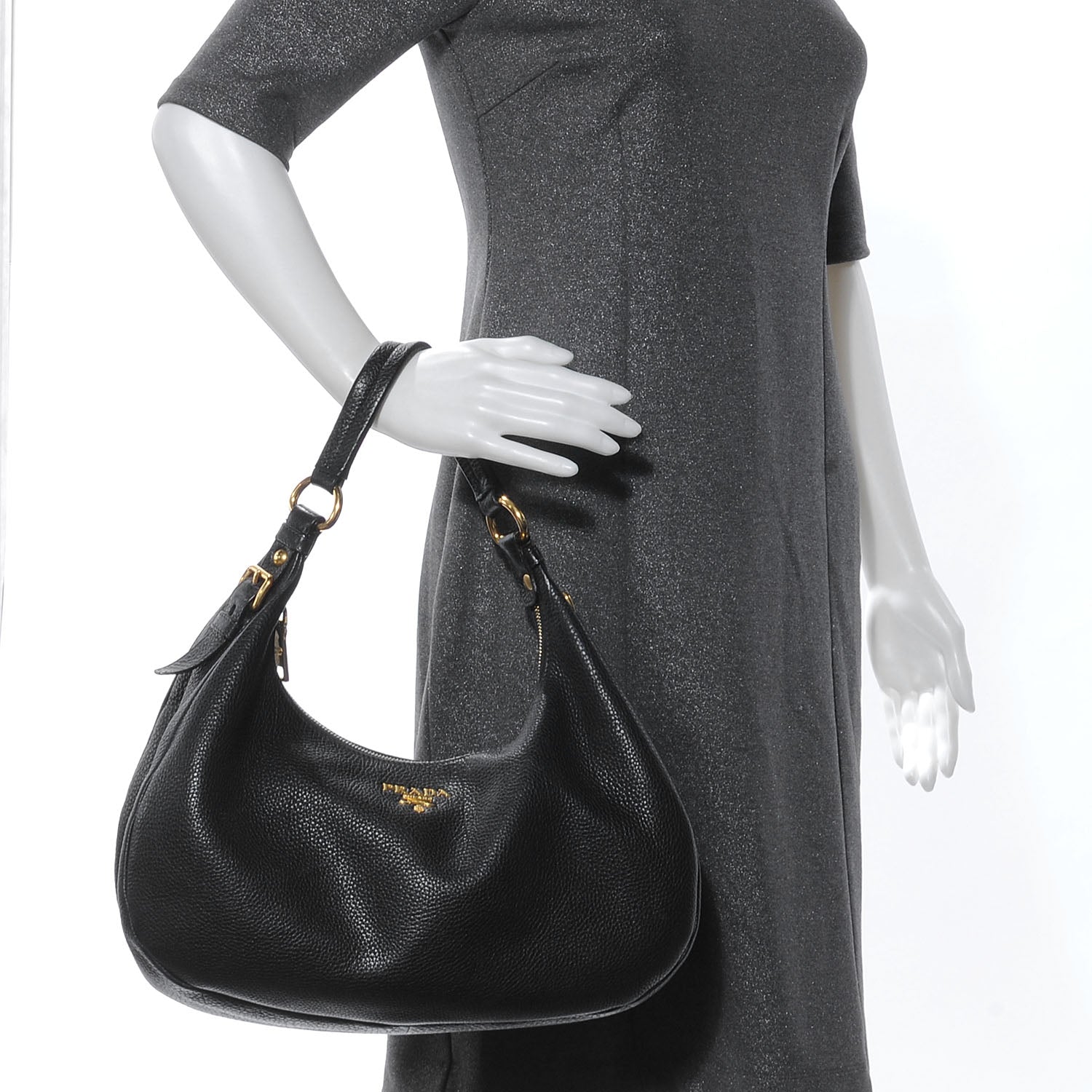 Prada Vitello Daino Hobo Nero Black 2 of 10