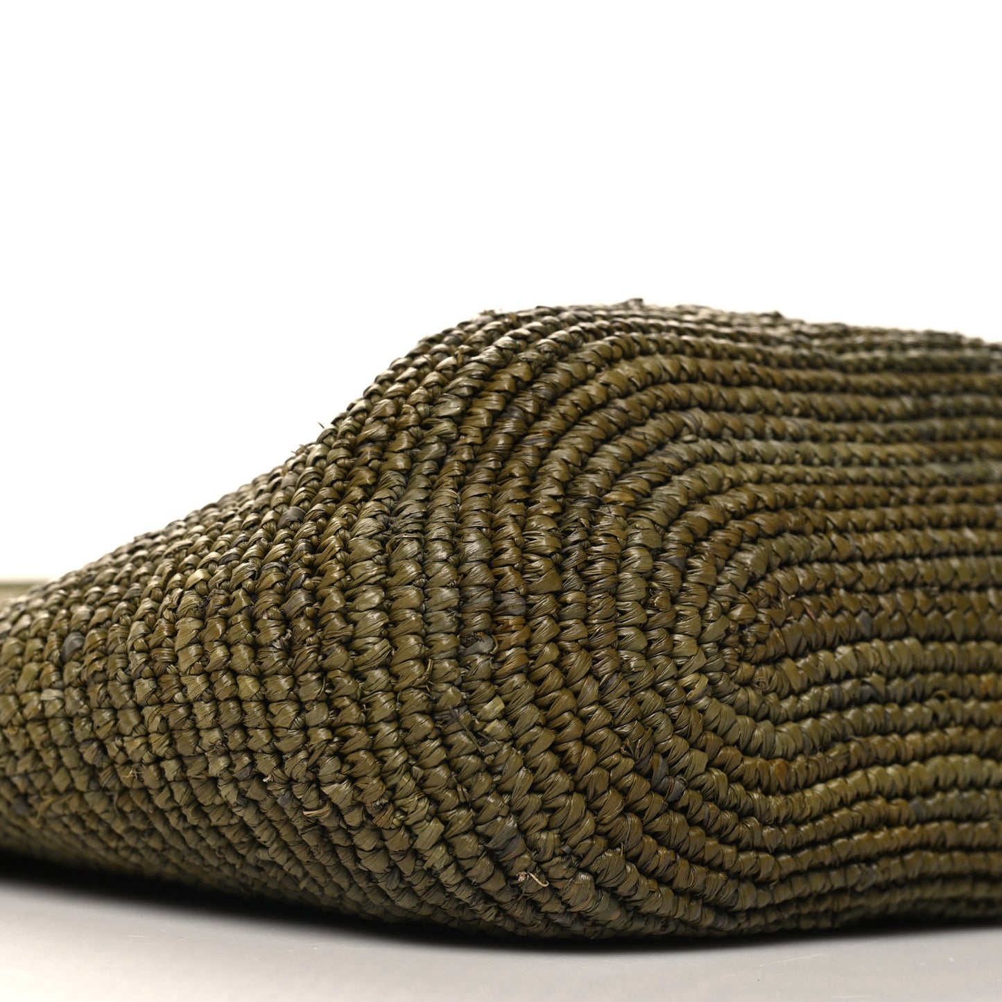 Raffia Mini Slit Tote Bag Natural Olive