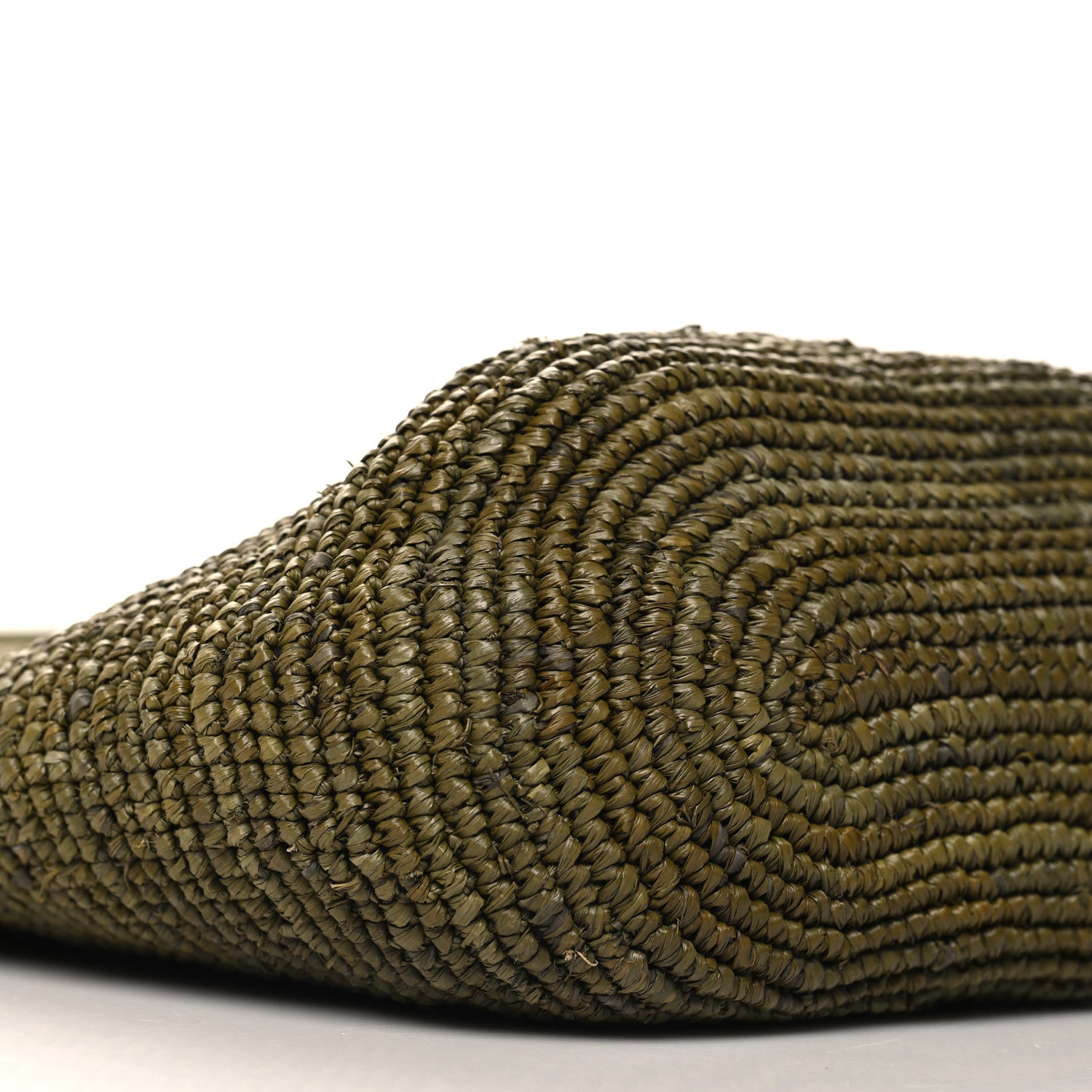 Loewe Raffia Mini Slit Tote Bag Natural Olive 8 of 10