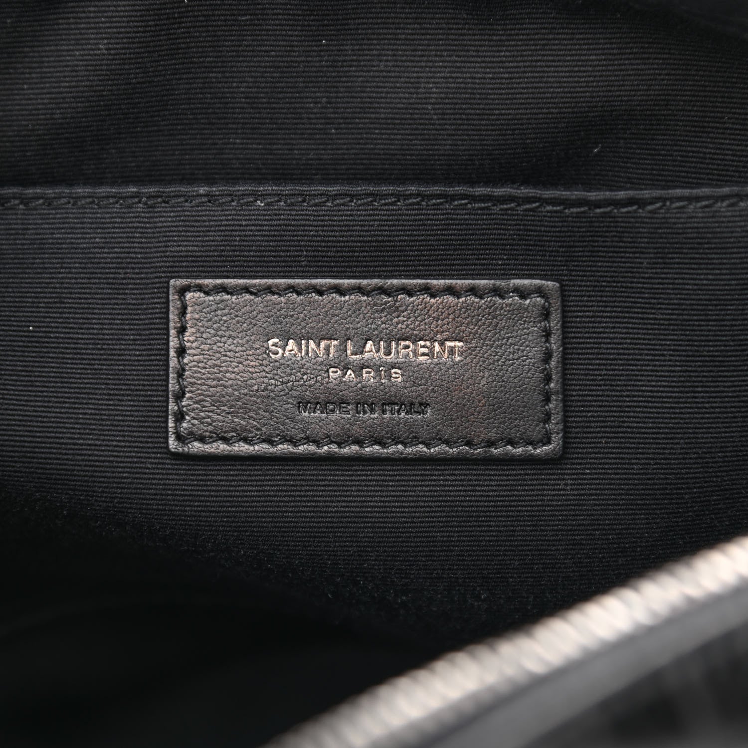 Saint Laurent Calfskin Crocodile Embossed Monogram Lou Camera Bag Black 6 of 10
