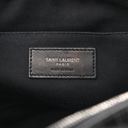 Saint Laurent Calfskin Crocodile Embossed Monogram Lou Camera Bag Black 6 of 10