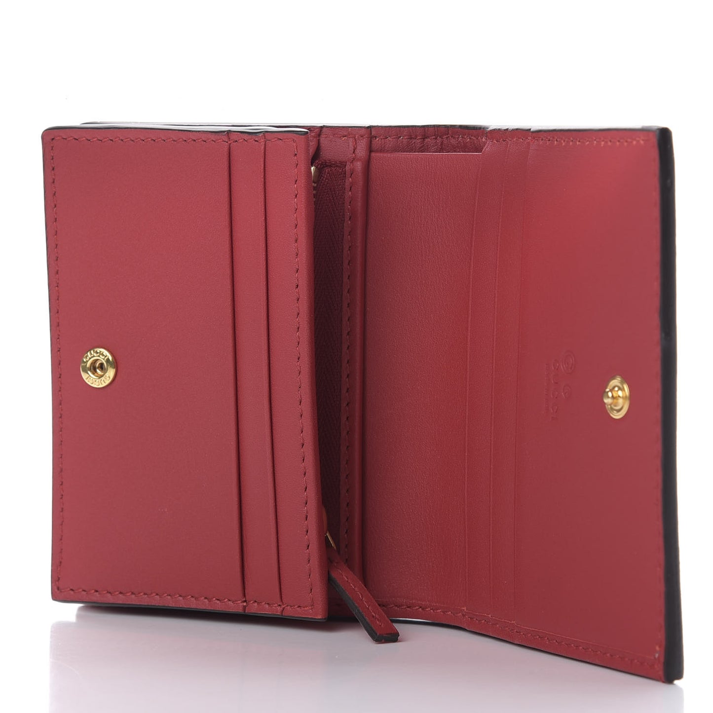 GG Supreme Monogram Blooms Card Case Wallet Beige Blue Navy Hibiscus Red