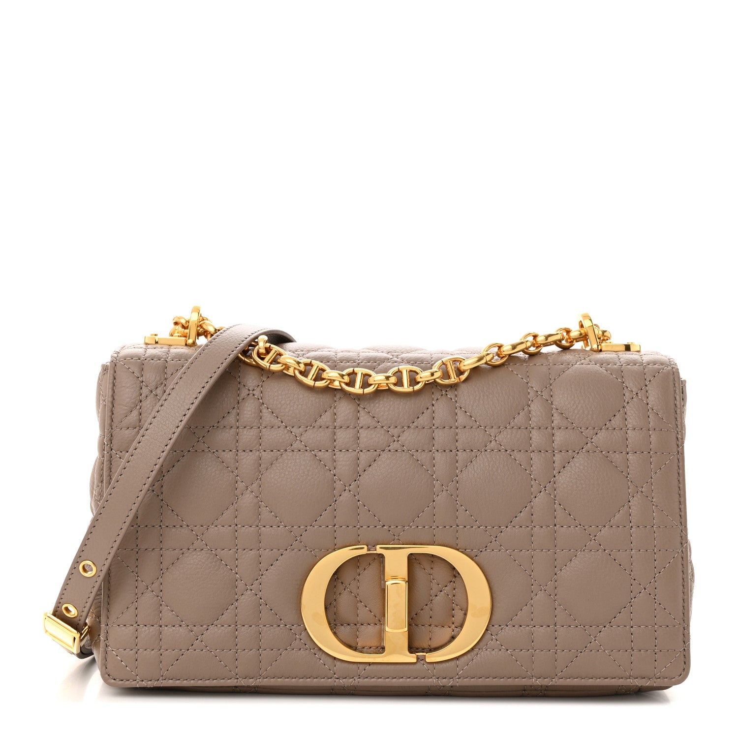 Christian Dior Calfskin Cannage Medium Caro Bag Taupe 1 of 11