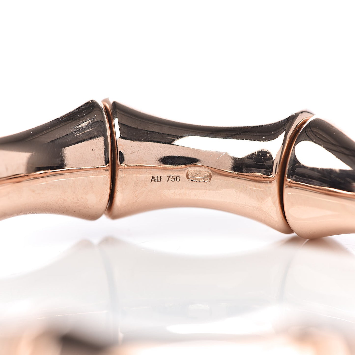 18K Rose Gold Large Bamboo Spring Bracelet 16
