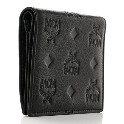 MCM Calfskin Ottomar Monogram Bi-Fold Wallet Black 3 of 8