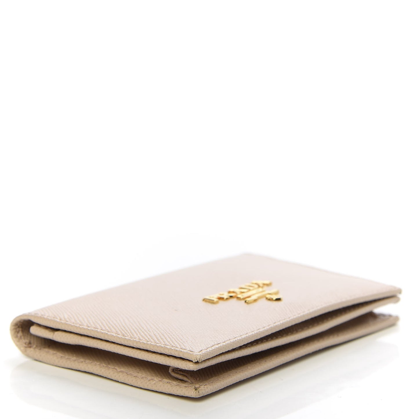 Saffiano Metal Bi-Fold Card Holder Wallet Cammeo