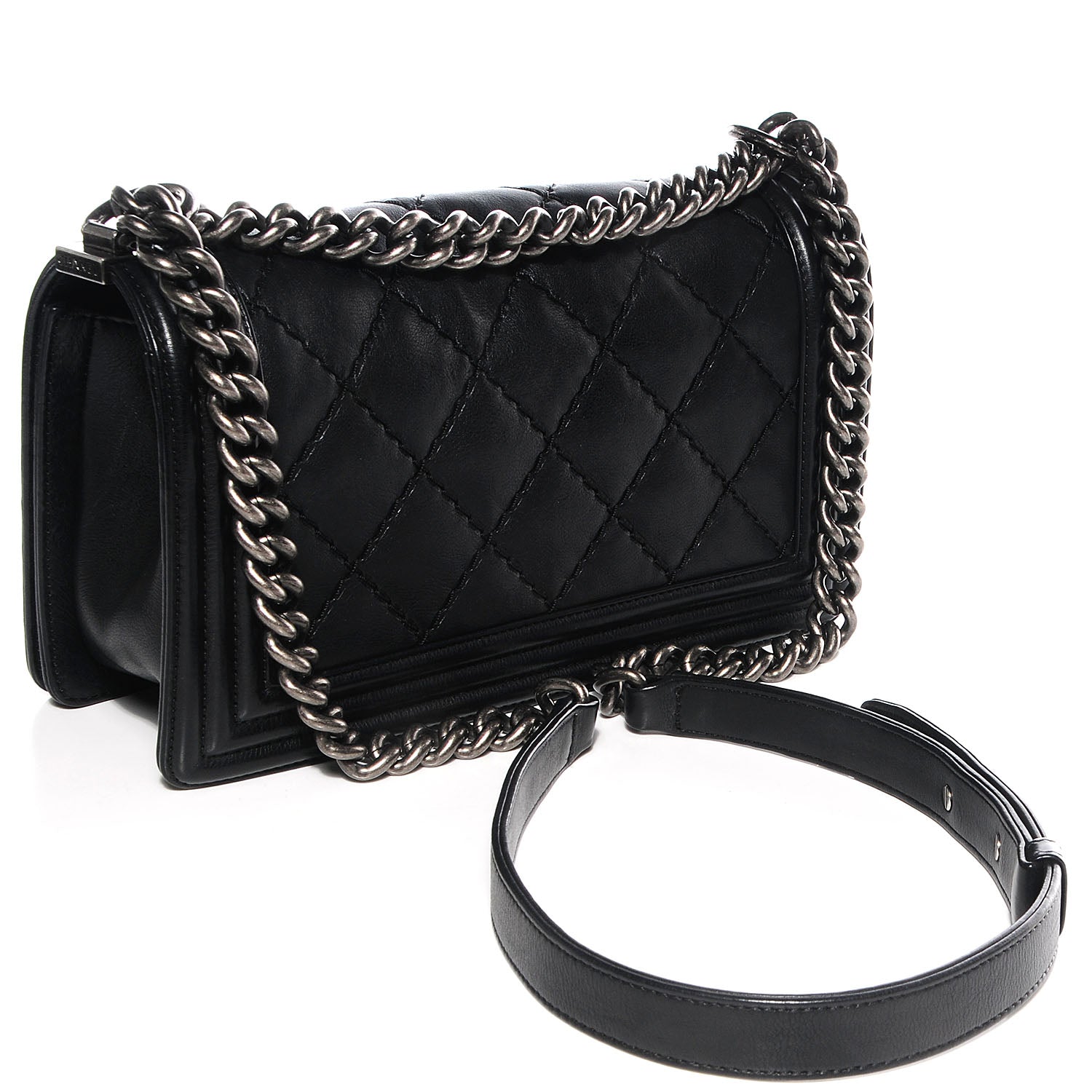 Chanel Calfskin Quilted Medium Boy Flap Black 3 of 9