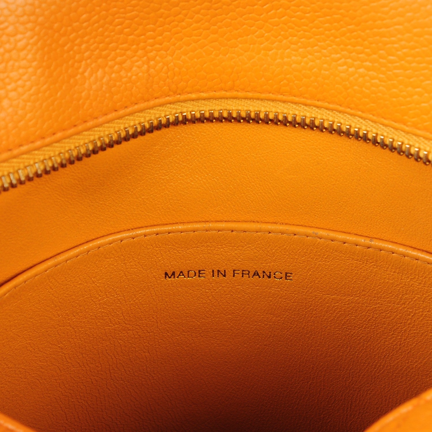 Chanel Caviar Quilted Medallion Tote Orange 6 of 8