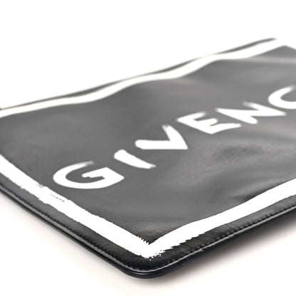 Givenchy Smooth Calfskin Graffiti Paint Logo Pouch Black 8 of 9