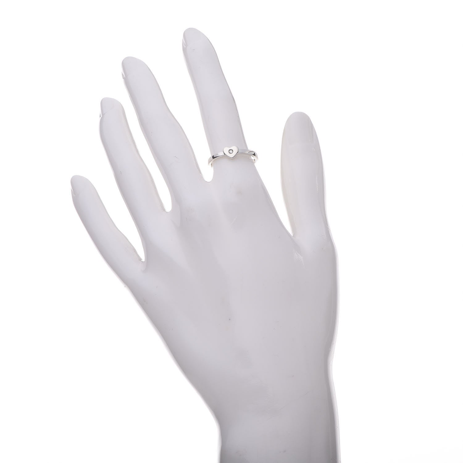 Tiffany Sterling Silver Diamond Heart Ring 52 6 2 of 4