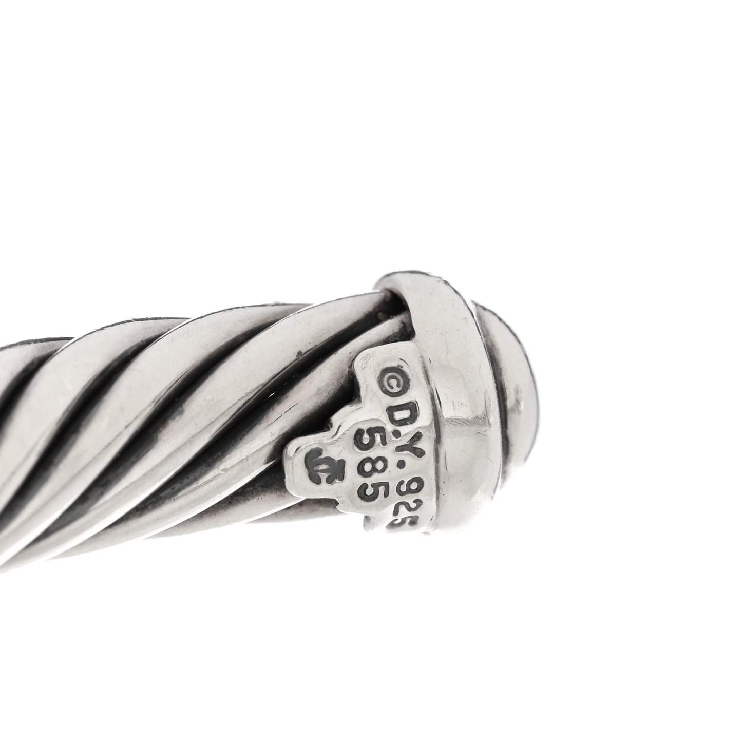 DAVID YURMAN Sterling Silver 14K Yellow Gold 7mm X Station Cable Bracelet