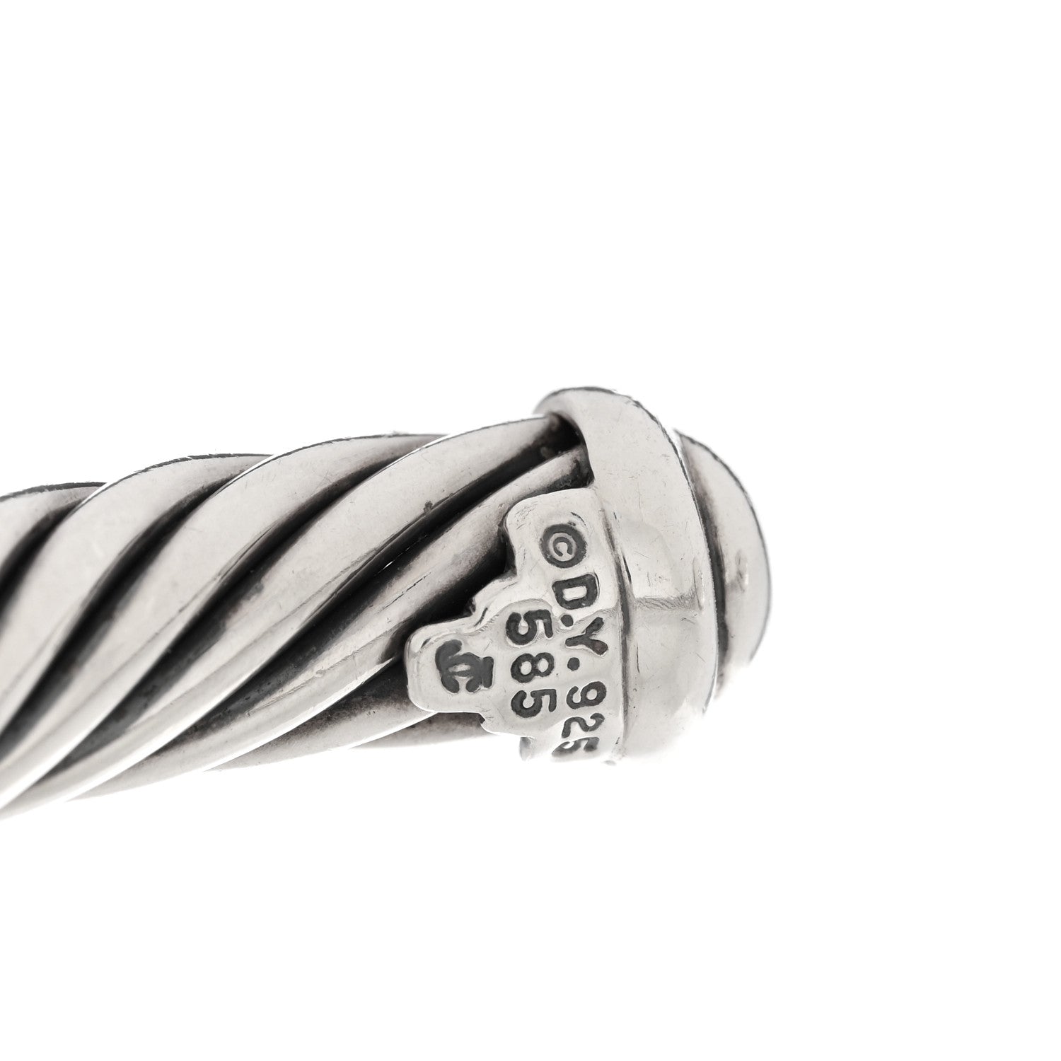 David Yurman DAVID YURMAN Sterling Silver 14K Yellow Gold 7mm X Station Cable Bracelet 3 of 4