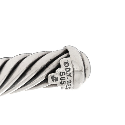 David Yurman DAVID YURMAN Sterling Silver 14K Yellow Gold 7mm X Station Cable Bracelet 3 of 4