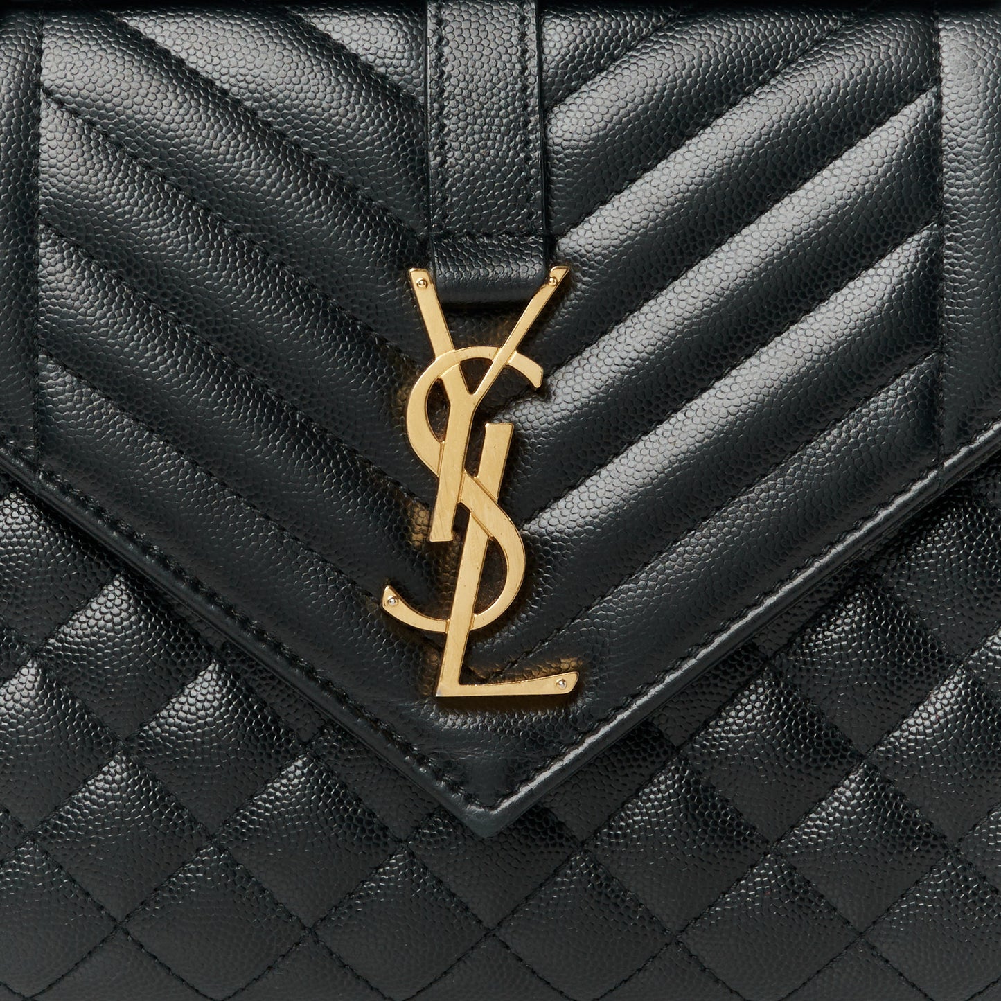 Grain De Poudre Textured Mixed Matelasse Triquilt Medium Monogram Satchel Black