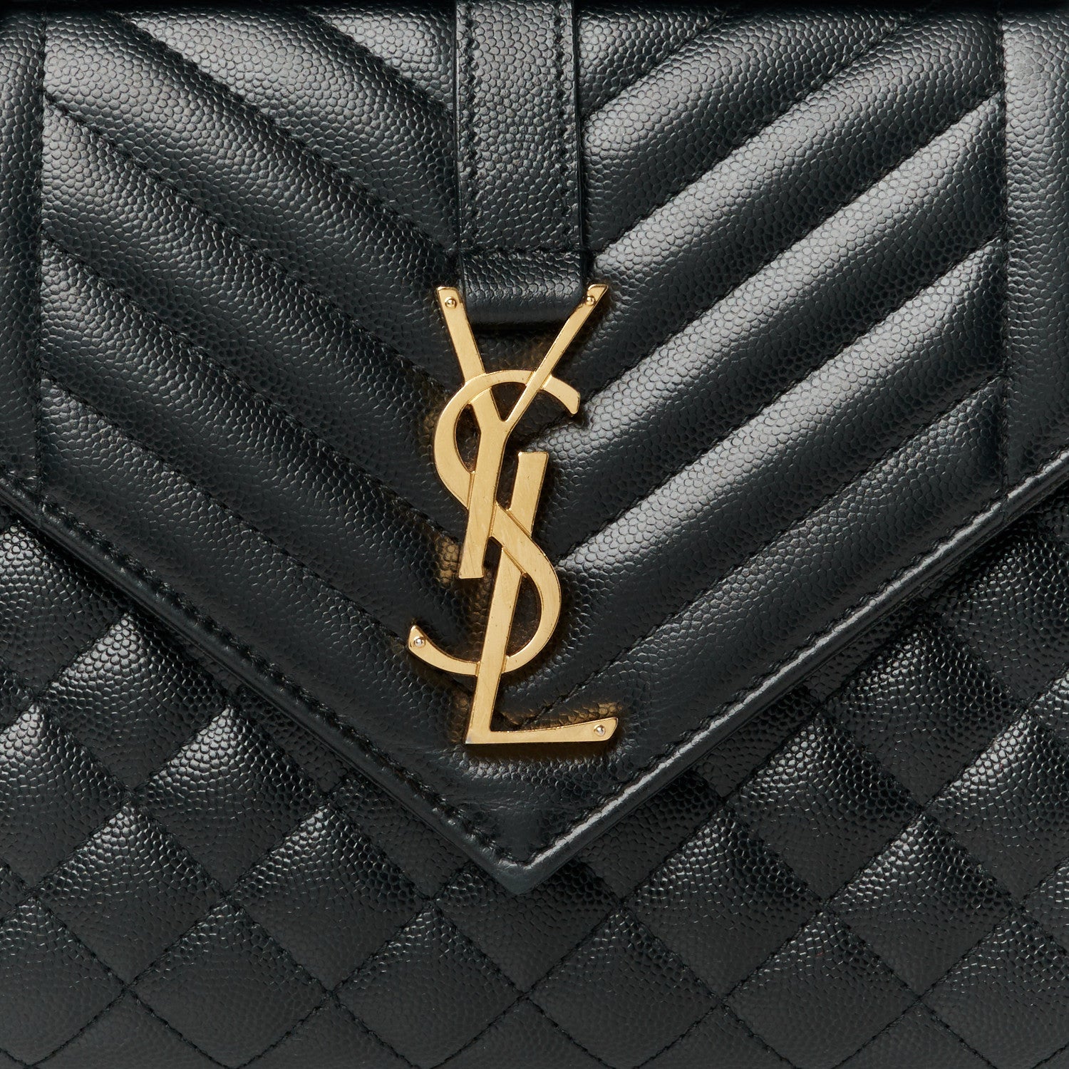 Saint Laurent Grain De Poudre Textured Mixed Matelasse Triquilt Medium Monogram Satchel Black 8 of 12