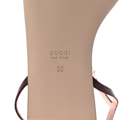 Gucci Lifford Calfskin GG Marmont Ankle Wrap Flat Sandals 39 Vintage Bordeaux 6 of 8