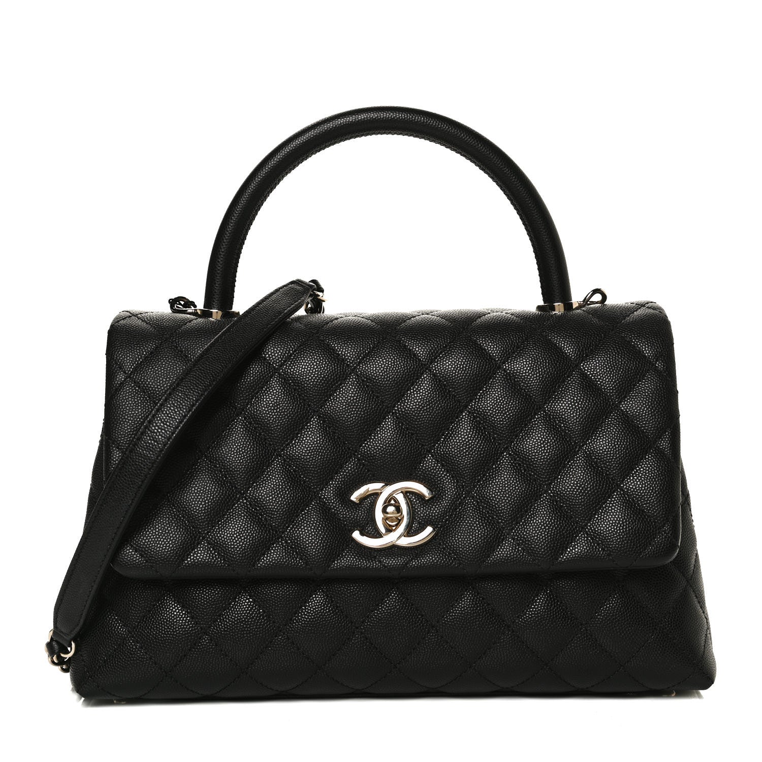 Chanel Caviar Quilted Small Coco Handle Flap Black 1 of 12