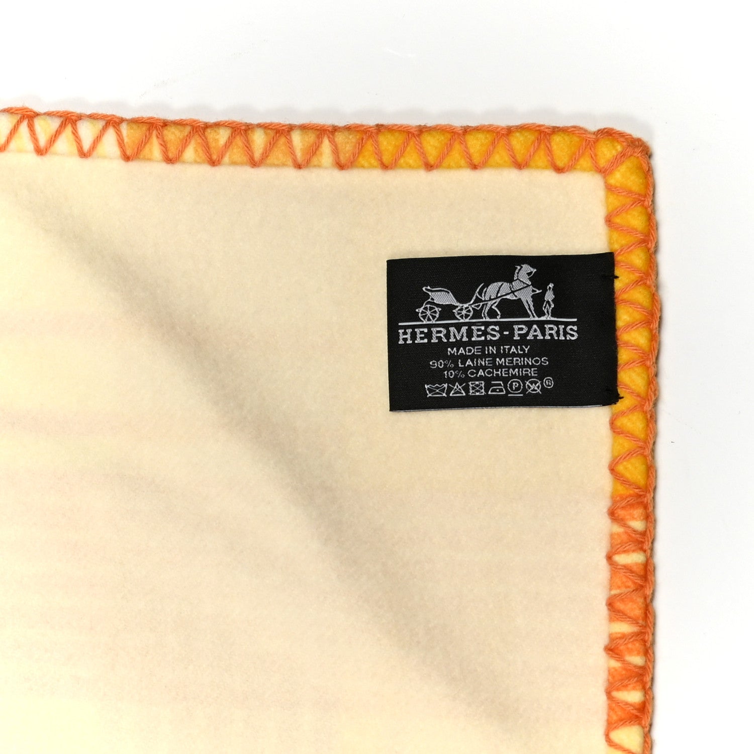 Hermes Wool Cashmere Palmarum Fortunei Blanket Pollen Corail 3 of 3