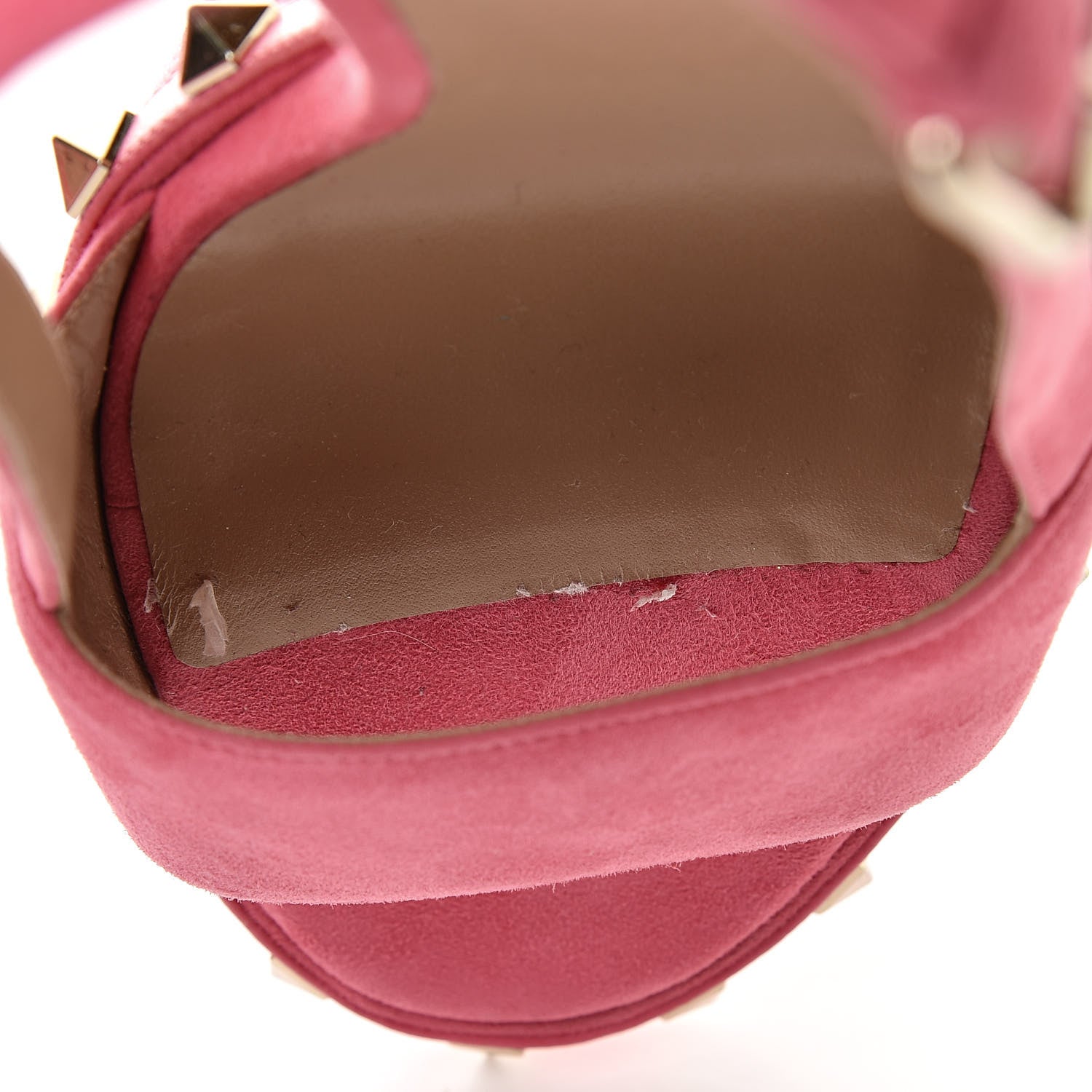 Valentino Garavani Suede Rockstud Slingback 75/105mm Platform Sandals 39.5 Shadow Pink 9 of 12