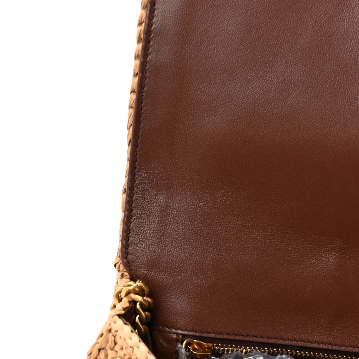 Saint Laurent Raffia Monogram Tassel Kate 99 Dark Nude 12 of 13