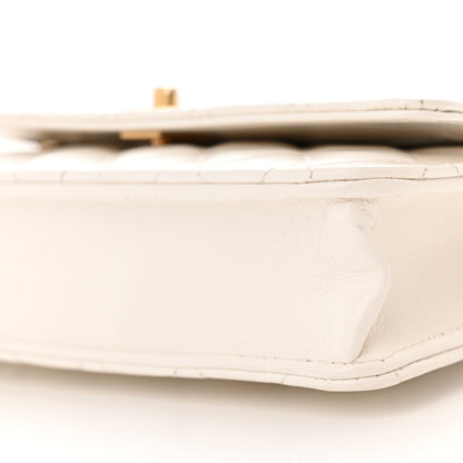 Chanel Shiny Calfskin Quilted Multicolor Top Handle Wallet On Chain WOC White 11 of 14