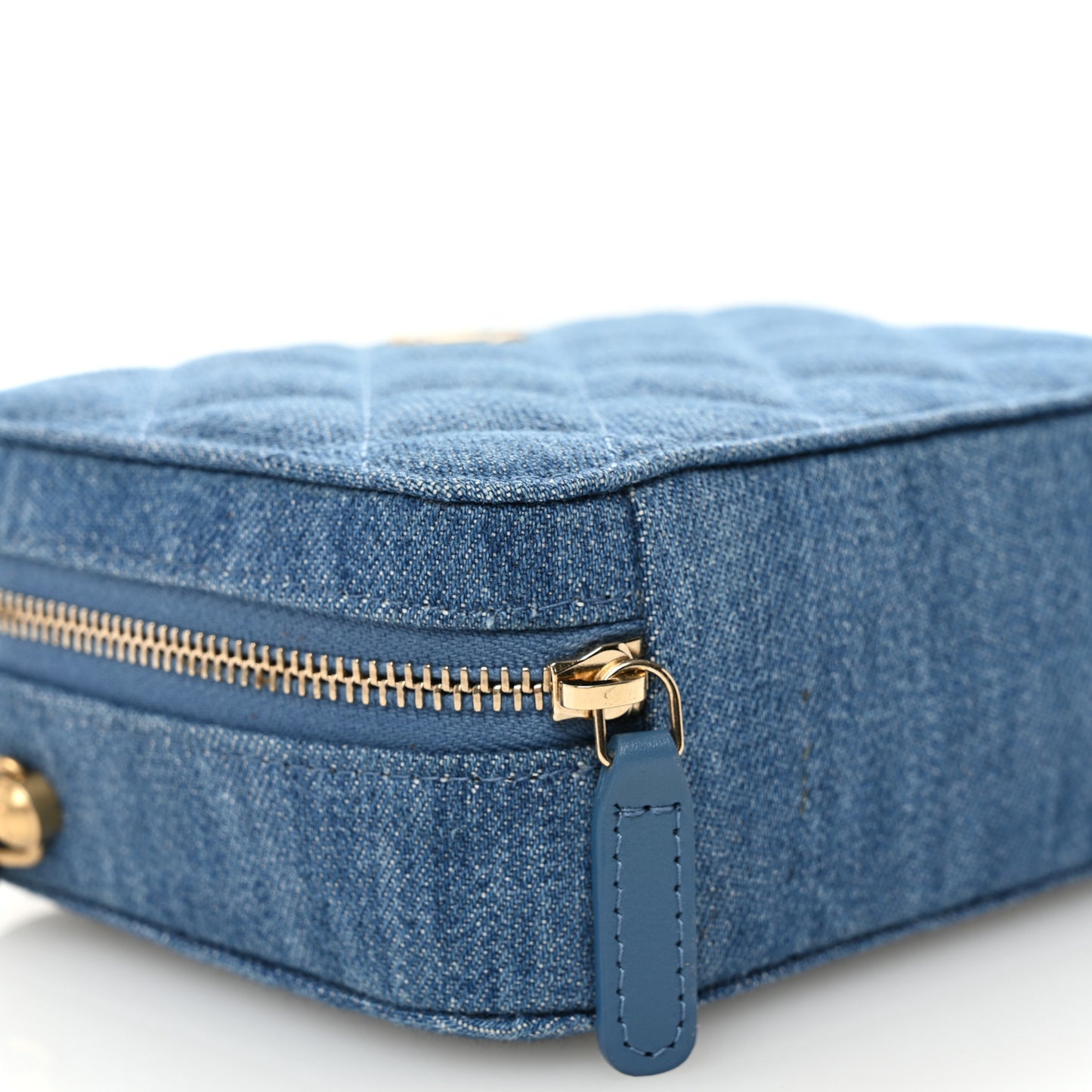 Denim Quilted CC Pearl Crush Camera Case Blue