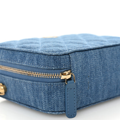 Chanel Denim Quilted CC Pearl Crush Camera Case Blue 9 of 11