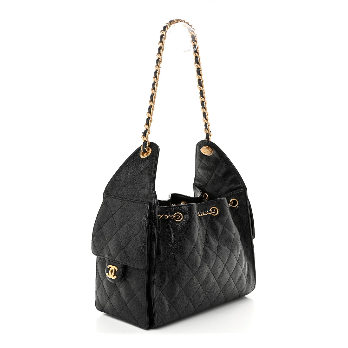 Caviar Quilted Small Chanel 25 Handbag Black