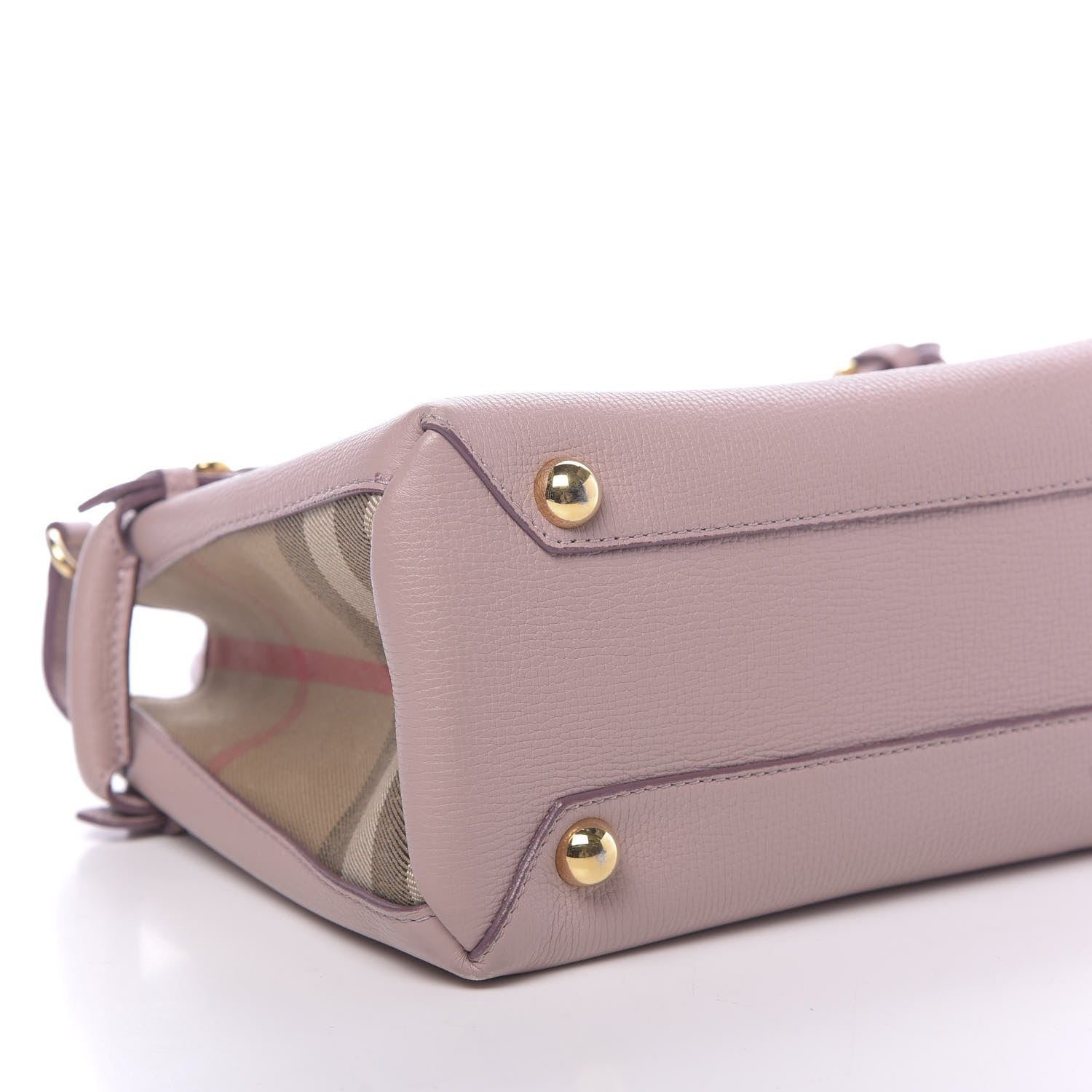 Burberry Grainy Calfskin House Check Small Banner Tote Pale Orchid 8 of 10