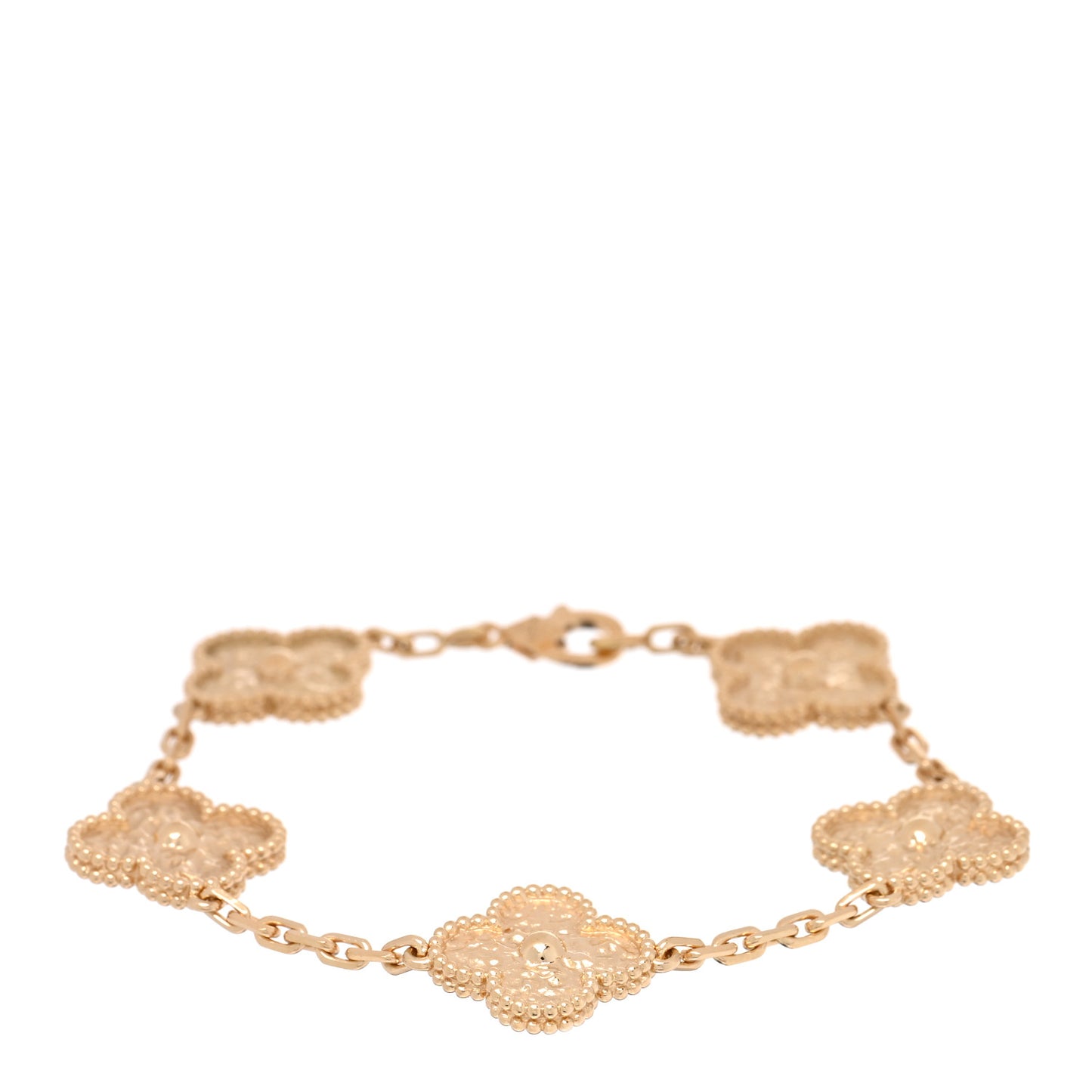 18K Yellow Gold 5 Motifs Vintage Alhambra Bracelet