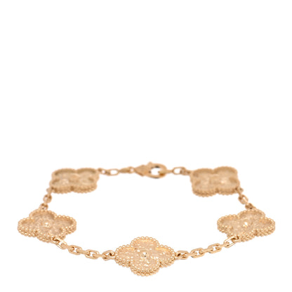 Van Cleef & Arpels 18K Yellow Gold 5 Motifs Vintage Alhambra Bracelet 1 of 4