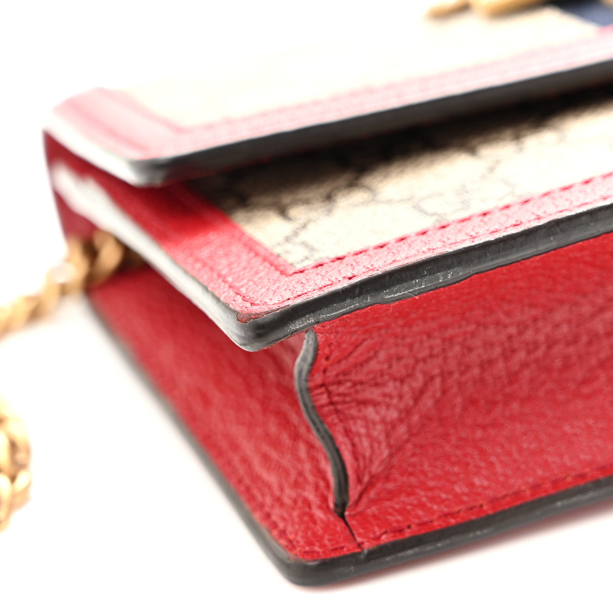 Gucci GG Supreme Monogram Web Queen Margaret Chain Wallet Red 14 of 14