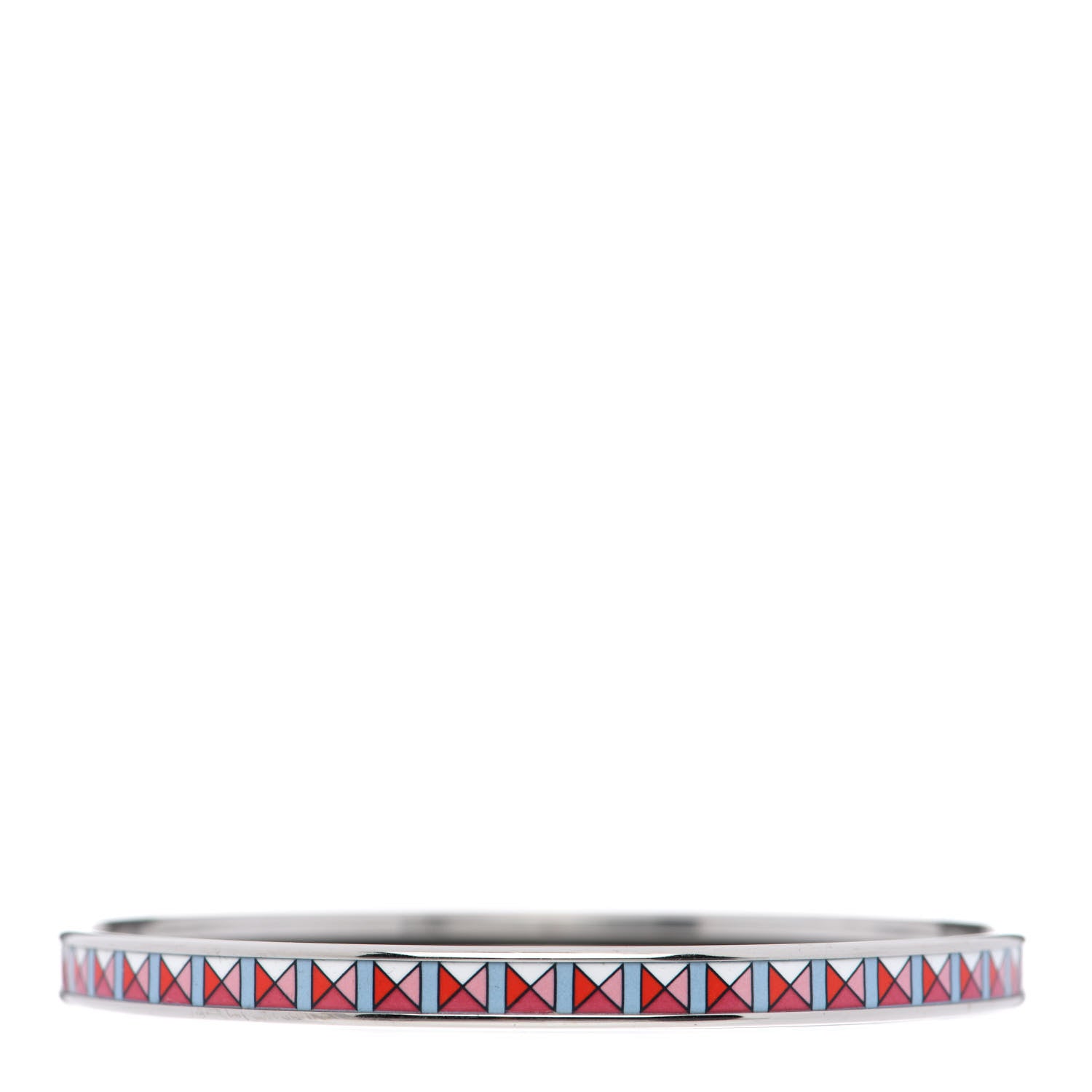 Hermes Enamel Printed Extra Narrow Colliers de Chiens Clous Bracelet 70 Album De Soie 1 of 6