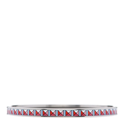 Hermes Enamel Printed Extra Narrow Colliers de Chiens Clous Bracelet 70 Album De Soie 1 of 6
