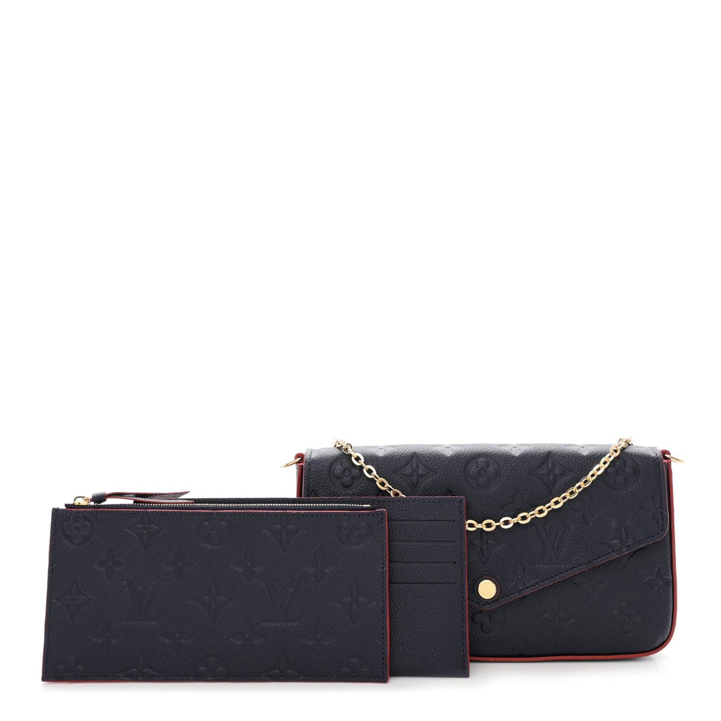 Empreinte Pochette Felicie Chain Wallet Marine Rouge