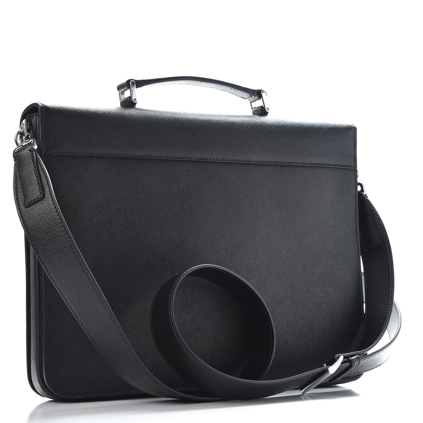 Saffiano Travel Briefcase Black
