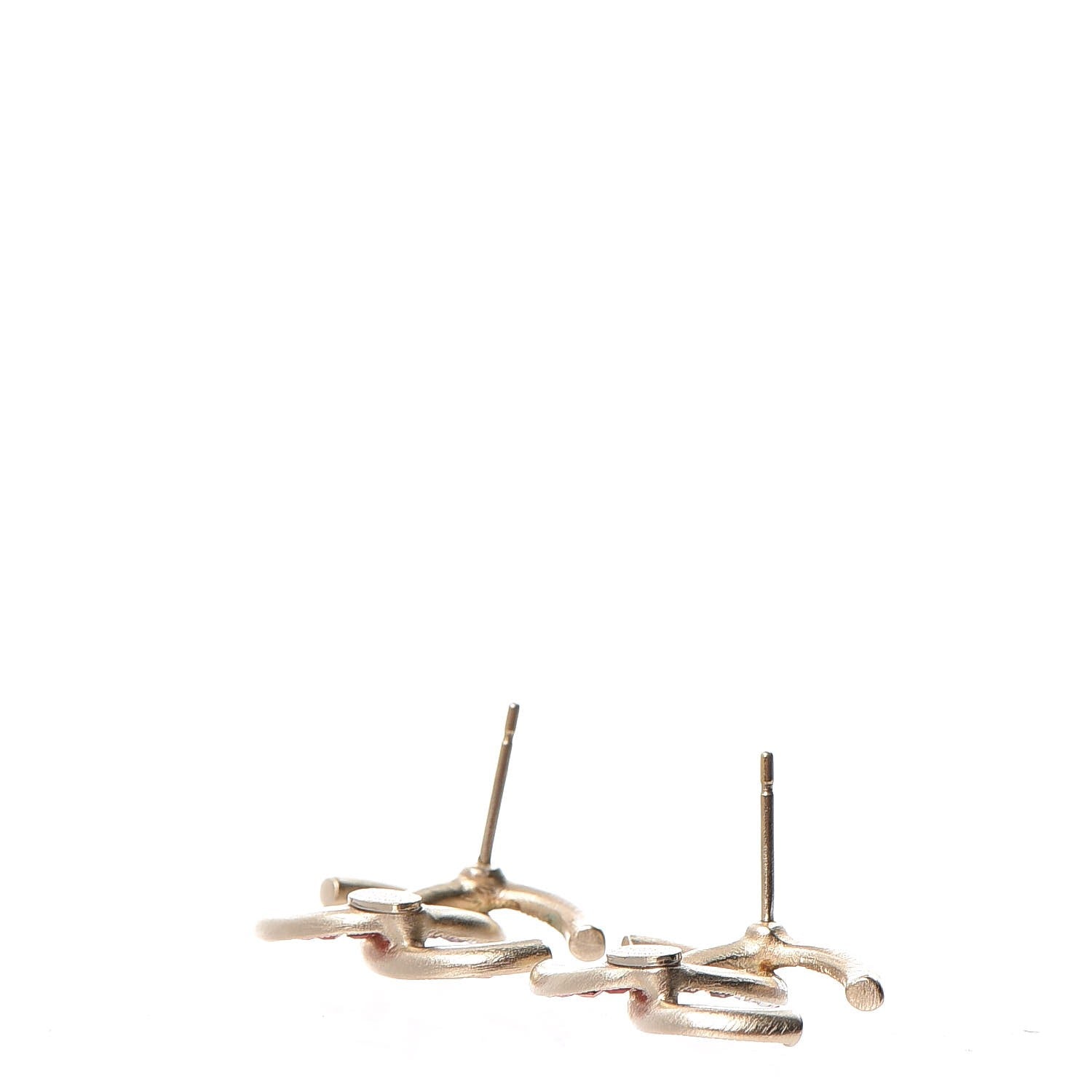 Chanel Crystal Baguette CC Earrings Gold Multicolor 4 of 6