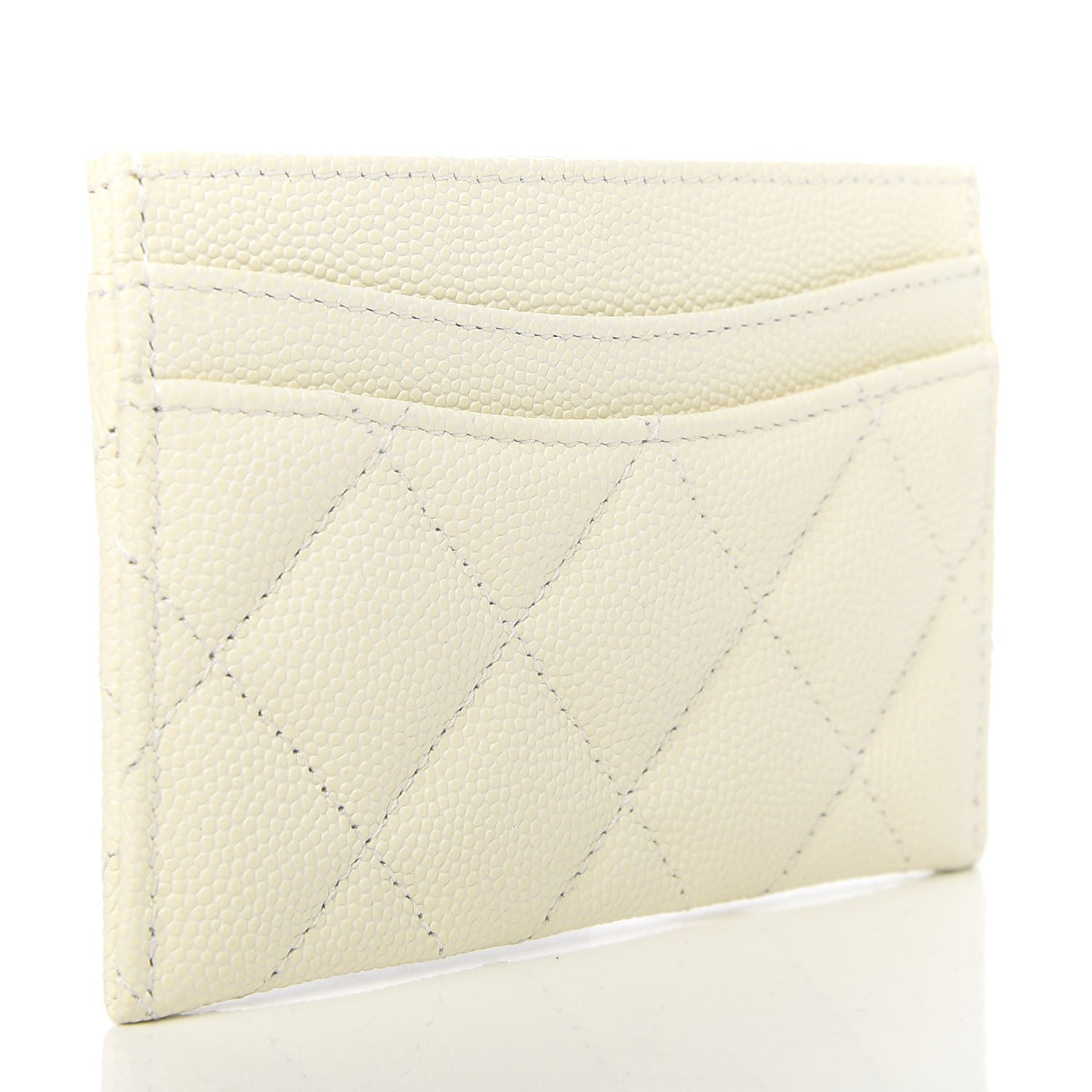 Chanel Caviar Quilted Card Holder White 3 of 9