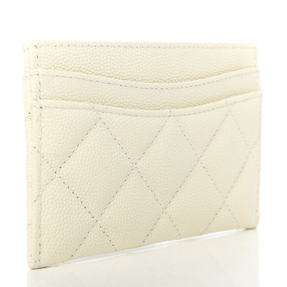 Chanel Caviar Quilted Card Holder White 3 of 9