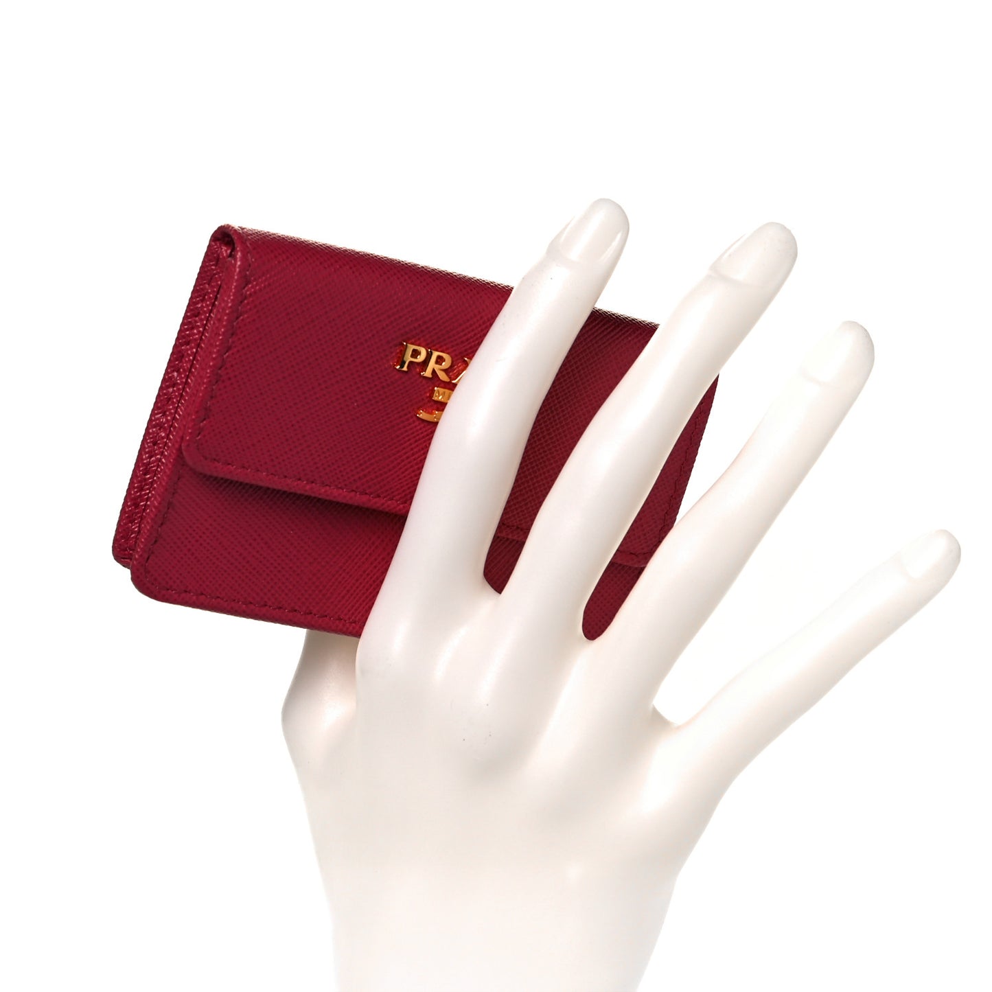 Saffiano Metal Flap Card Holder