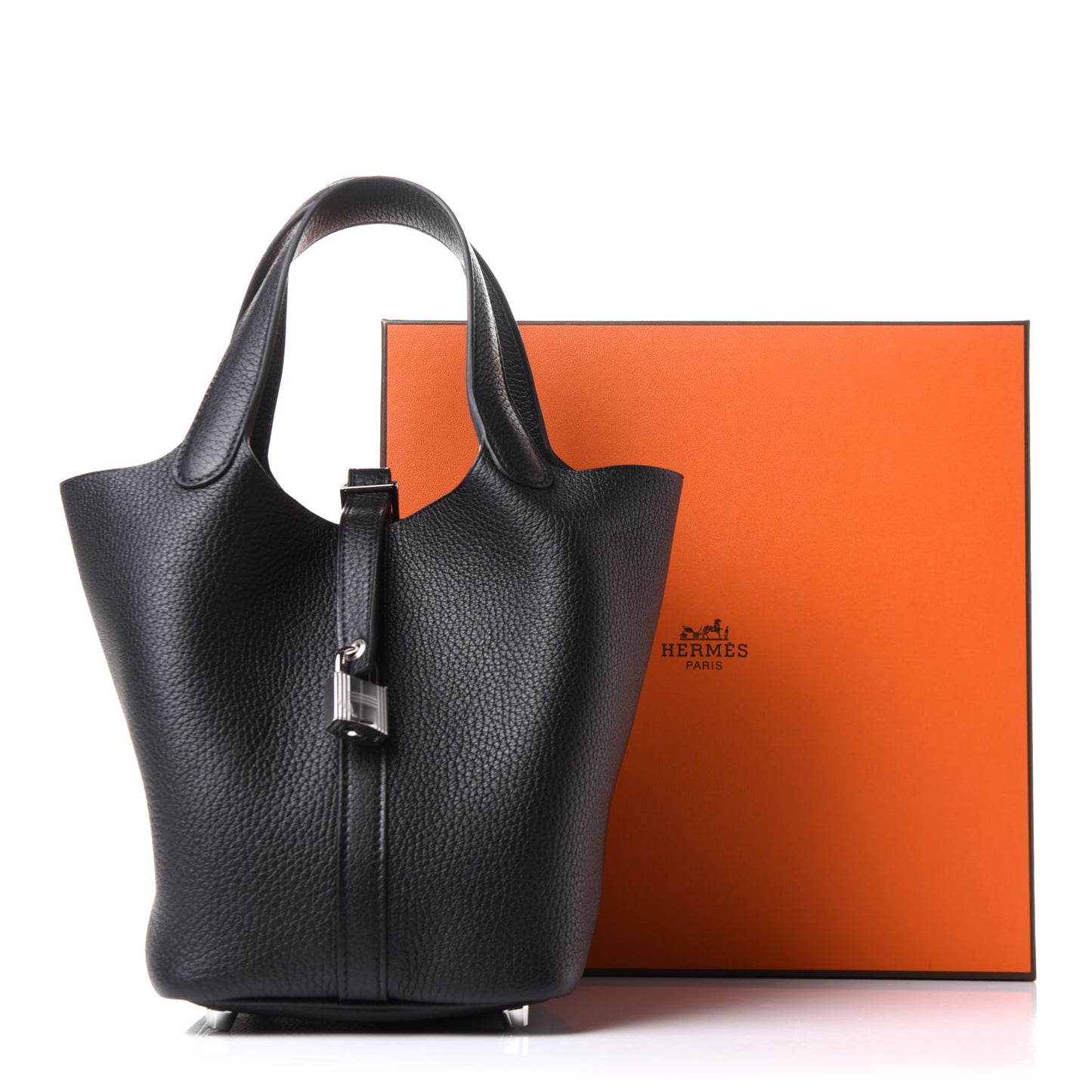 Taurillon Clemence Picotin Lock 18 PM Black