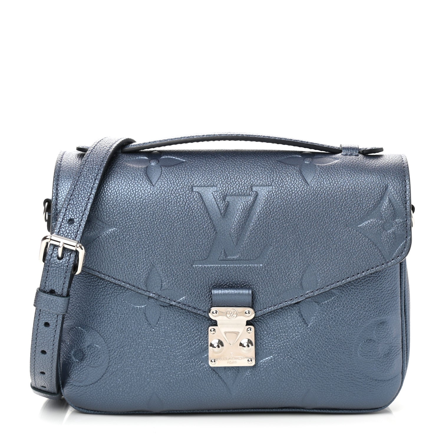 Louis Vuitton Metallic Empreinte Monogram Giant Pochette Metis Navy Nacre 1 of 9