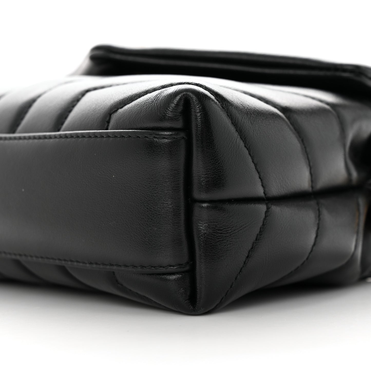 Calfskin Y Quilted Monogram Toy Loulou Crossbody Bag Black