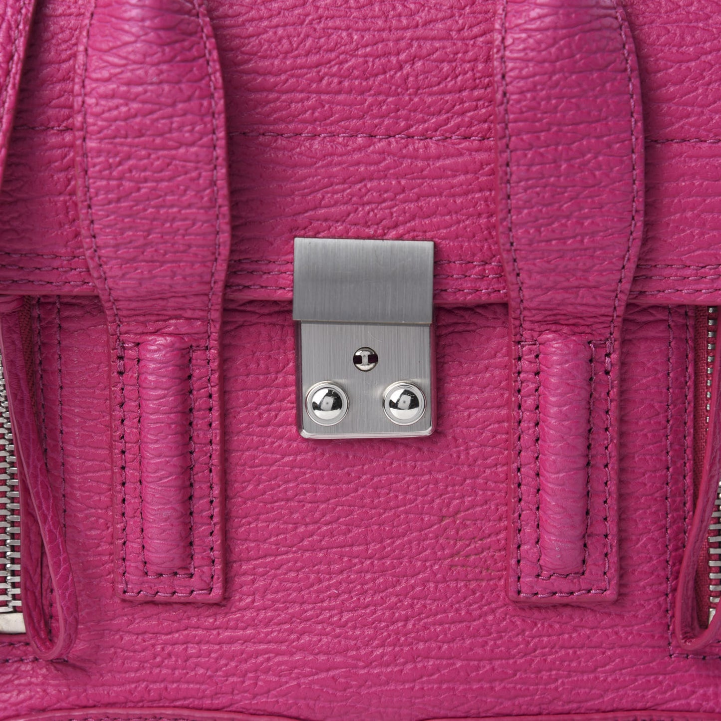 3.1 Textured Calfskin Mini Pashli Satchel Magenta