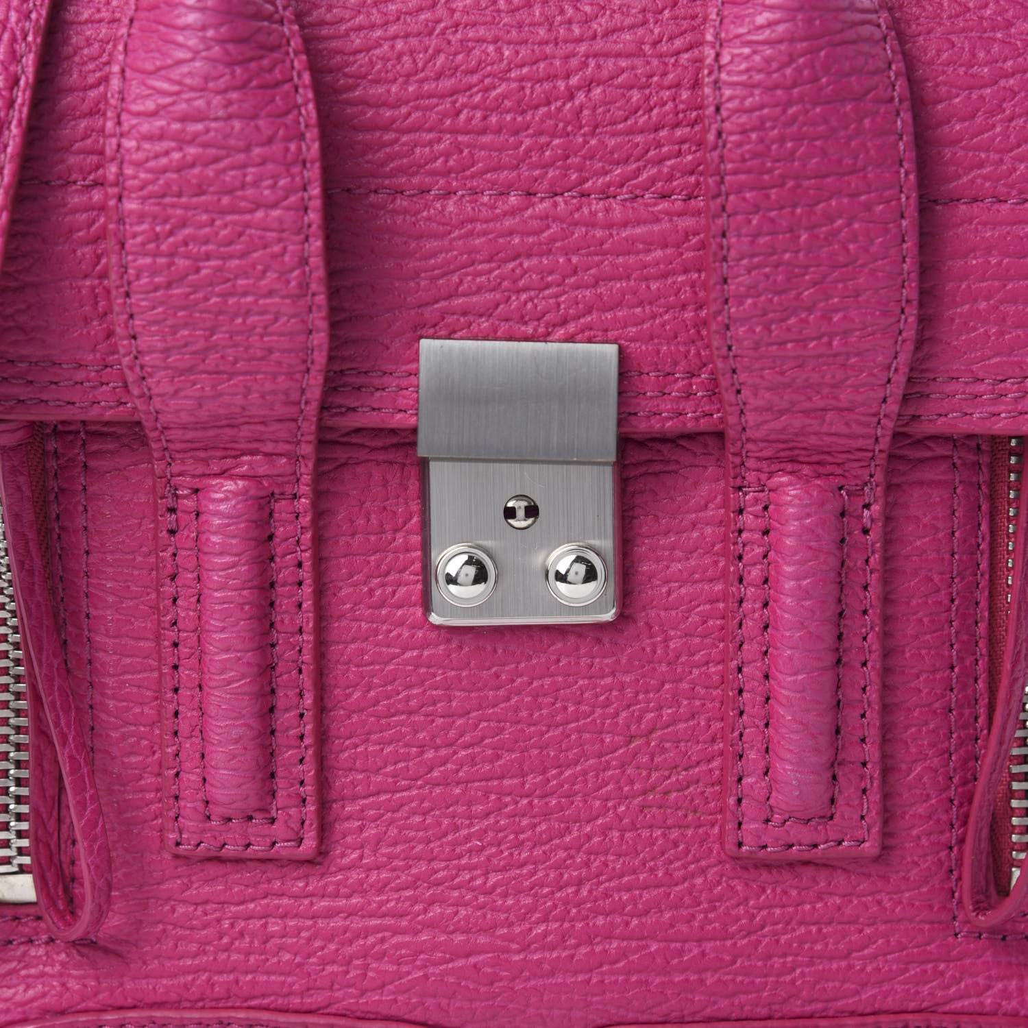 3.1 Phillip Lim 3.1 Textured Calfskin Mini Pashli Satchel Magenta 10 of 10