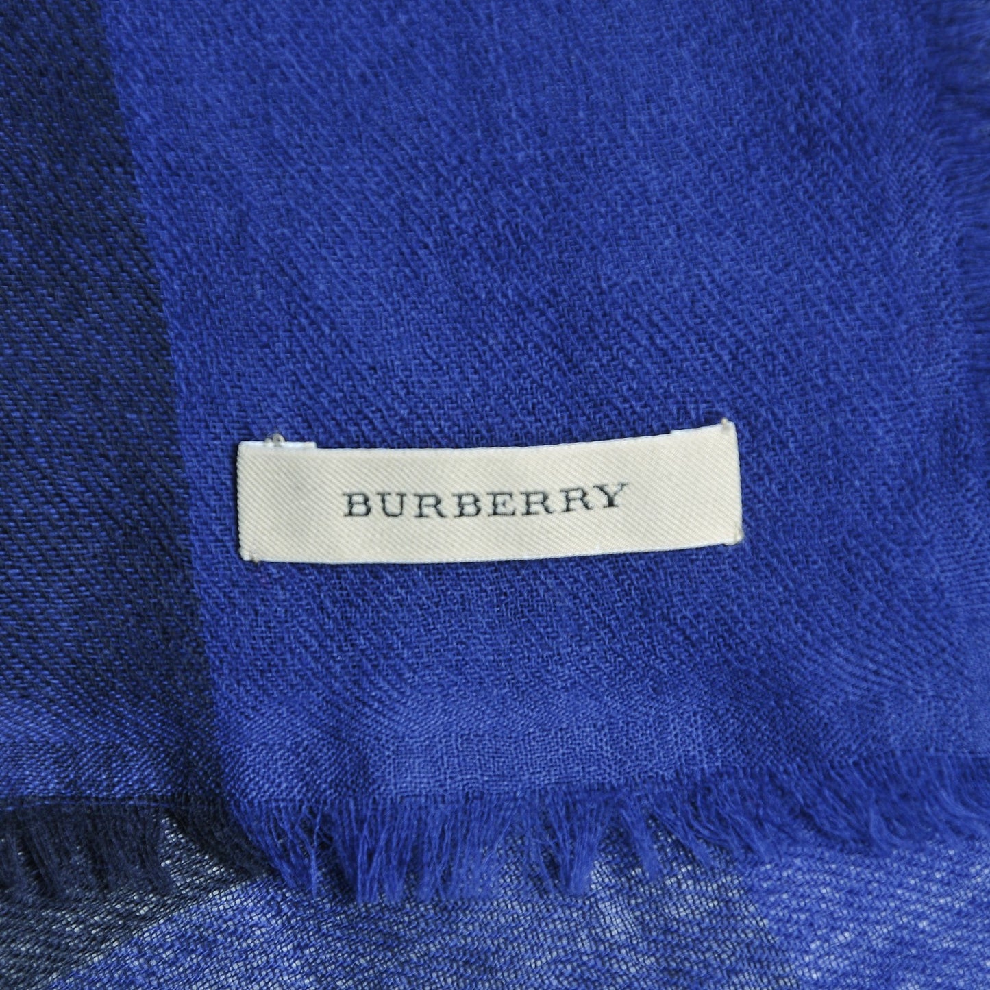 Merino Wool Check Square Scarf Blue