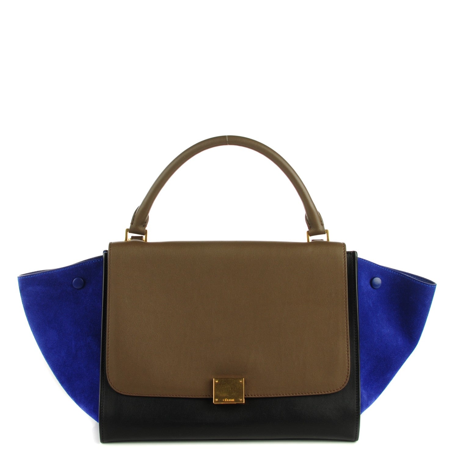 Celine Smooth Calfskin Suede Medium Tri-Color Trapeze Indigo 1 of 7