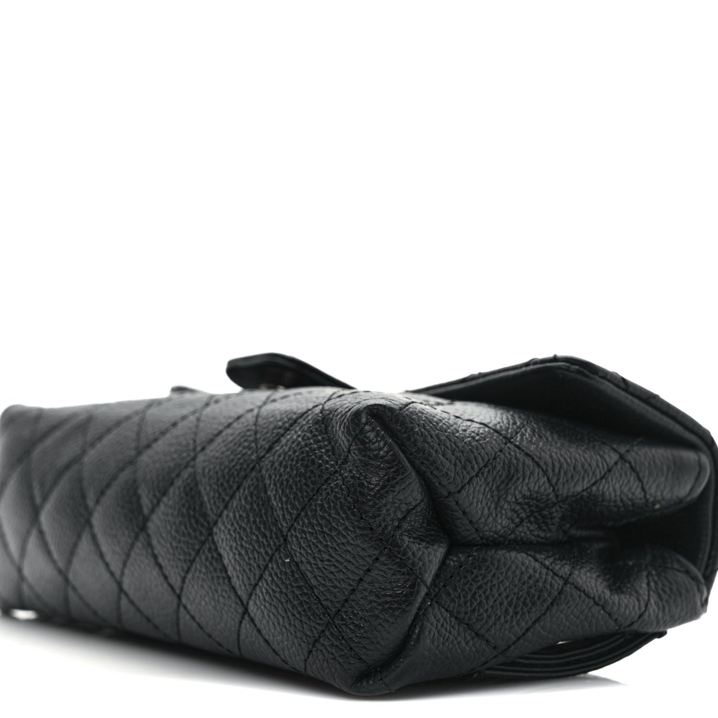 Grained Calfskin Quilted 2.55 Reissue Flap Belt Bag Clutch Black
