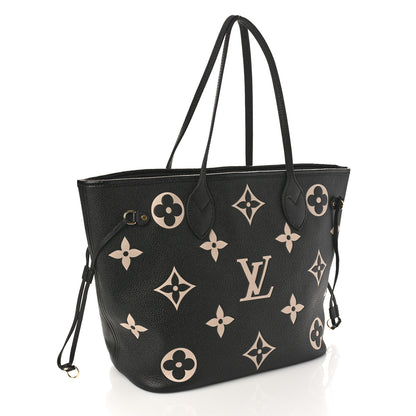 Louis Vuitton Empreinte Monogram Giant Neverfull MM Black Beige 4 of 12